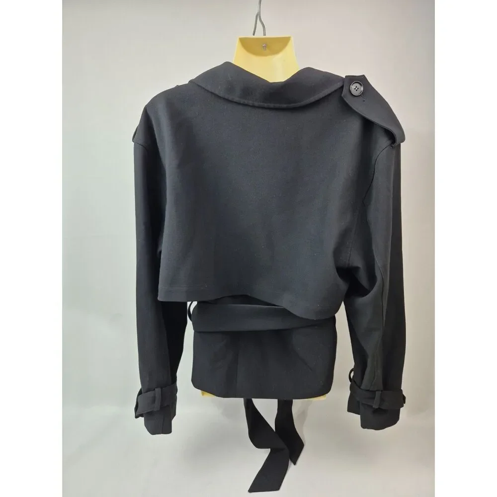 Favorite Daughter Women's Black The Cropped Charles Trench Size Large - Picture 5 of 8